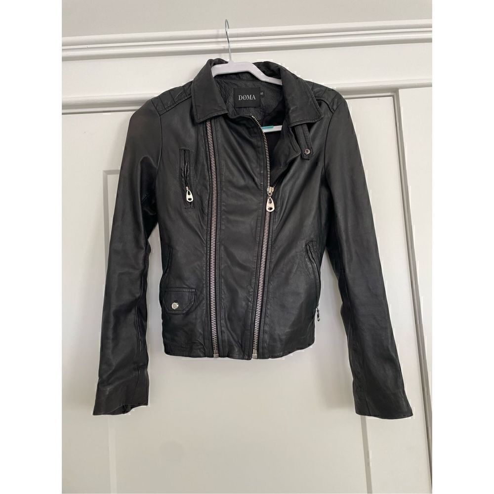 Doma Double Zip Genuine Leather Moto Jacket